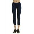 thumbnail image 1 of Women's High Waist Workout Stretch Capri Leggings Exercise Yoga Running Athletic Gym Fitness Pants Seamless Navy, 1 of 1