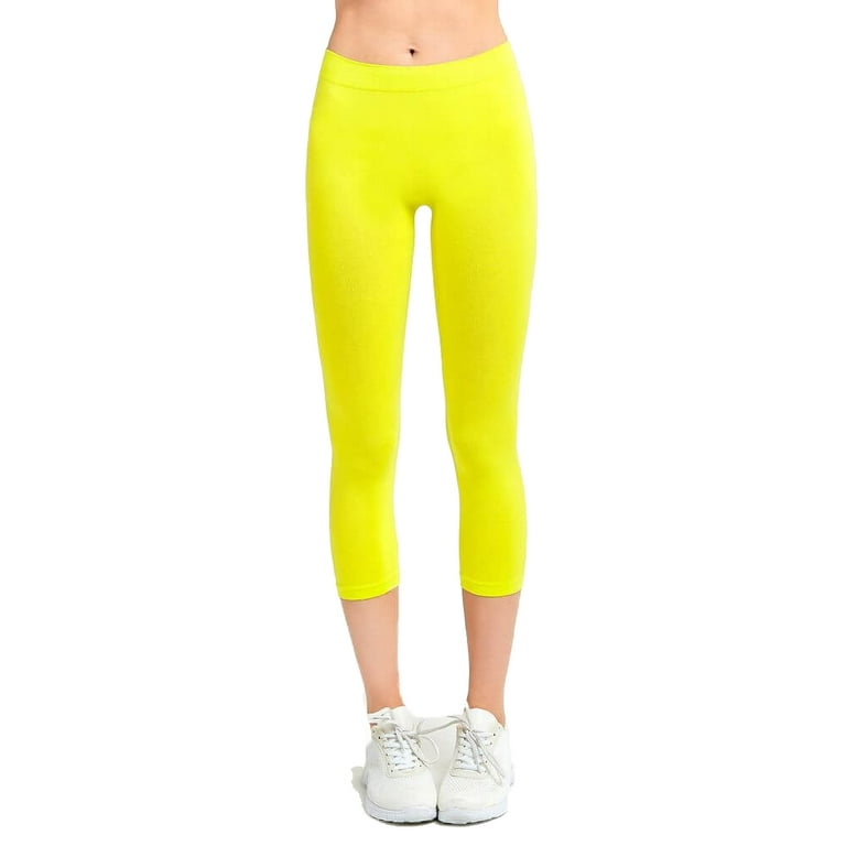 Seamless Leggings Neon Yellow Yoga Pants Women's Yellow Phase