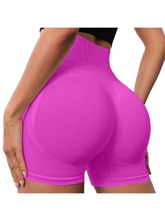 Women's High Waist Workout Yoga Gym Seamless Cycling Shorts, Nylon/Spandex, 4-Way Stretch, for Sports & Daily