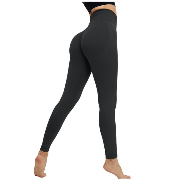 Women's High Waist Yoga Leggings - Lifting, Seamless Sport Pants - Hidden Pockets, Elastic Nylon Spandex - Bubble Design for Workout/Running - S-XL