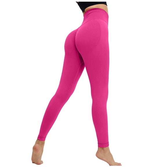 Women's High Waist Yoga Leggings - Lifting, Seamless Sport Pants - Hidden Pockets, Elastic Nylon Spandex - Bubble Design for Workout/Running - S-XL