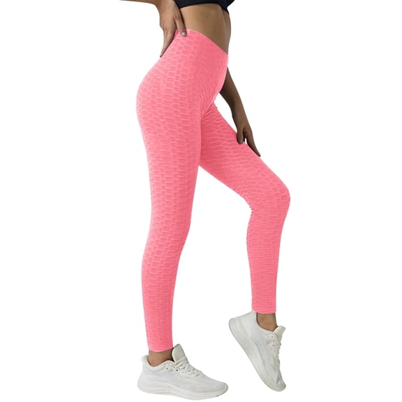 Women's High Waist Yoga Pants - Bubble Hip Lifting Fitness Running Leggings