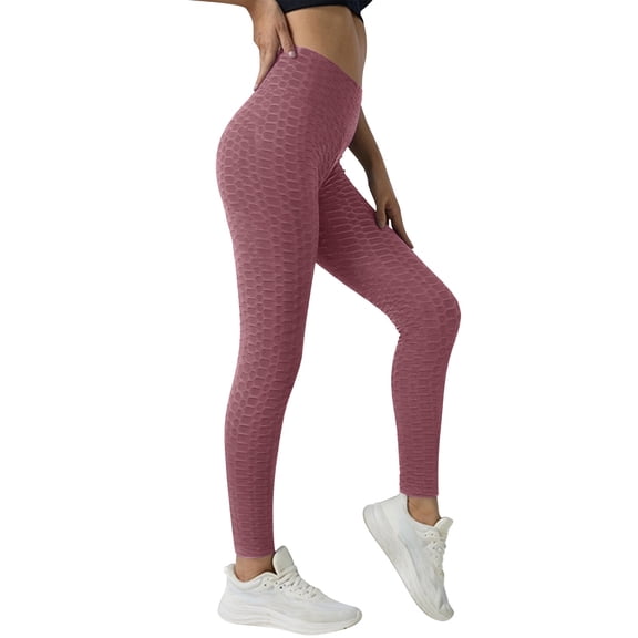 Women's High Waist Yoga Pants - Bubble Hip Lifting Fitness Running Leggings