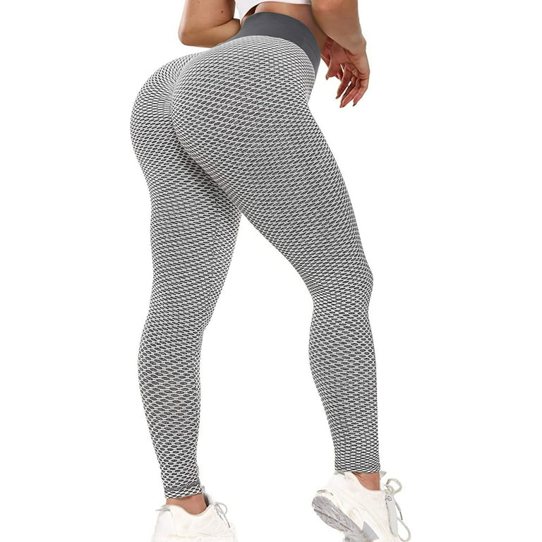 Women's High Waist Yoga Pants Tummy Control Workout Ruched Butt Lifting  Stretchy Leggings Textured Booty Tights