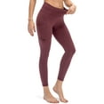 thumbnail image 1 of Women's High Waist Yoga Pants Ultra Soft Workout Running Hiking Leggings with Zipper Pockets, Wine Red, S, 1 of 7