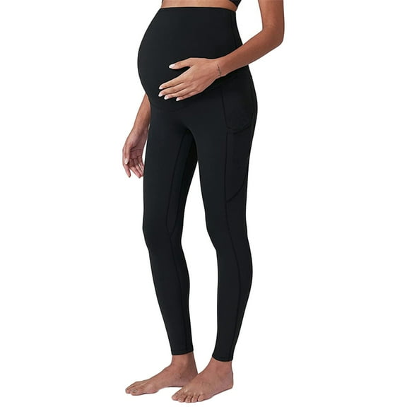 Women's High Waist Yoga Pants Women Maternity Over The Belly Pregnancy Active Wear Athletic Soft Yoga Pants with Pockets Workout Running Leggings for Women Clearance