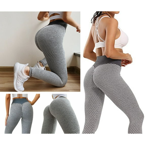 Women's High Waist Yoga Pants Yoga Leggings Tummy Control Workout Pants Running Pants, Black/L