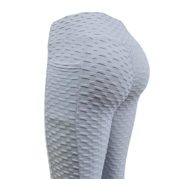 Women's High Waist Yoga Pants with Pocket Stretchy Workout Leggings Booty Lifting Textured Tights for Fitness Running