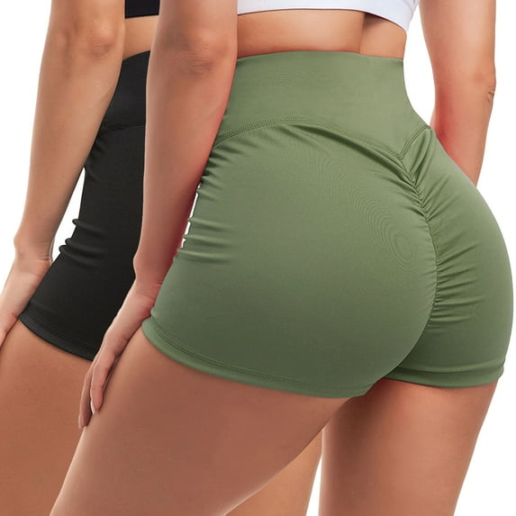 Women's High Waist Yoga Shorts Butt Scrunch Booty Spandex Gym Workout Shorts Active Short Leggings