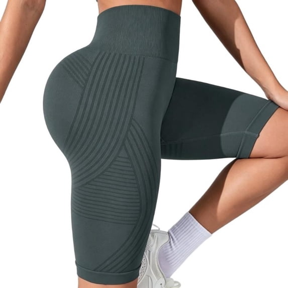 Women’s High Waist leggings, Seamless Compression Tummy Control Workout Yoga Shorts with Butt Lifting Contour Design