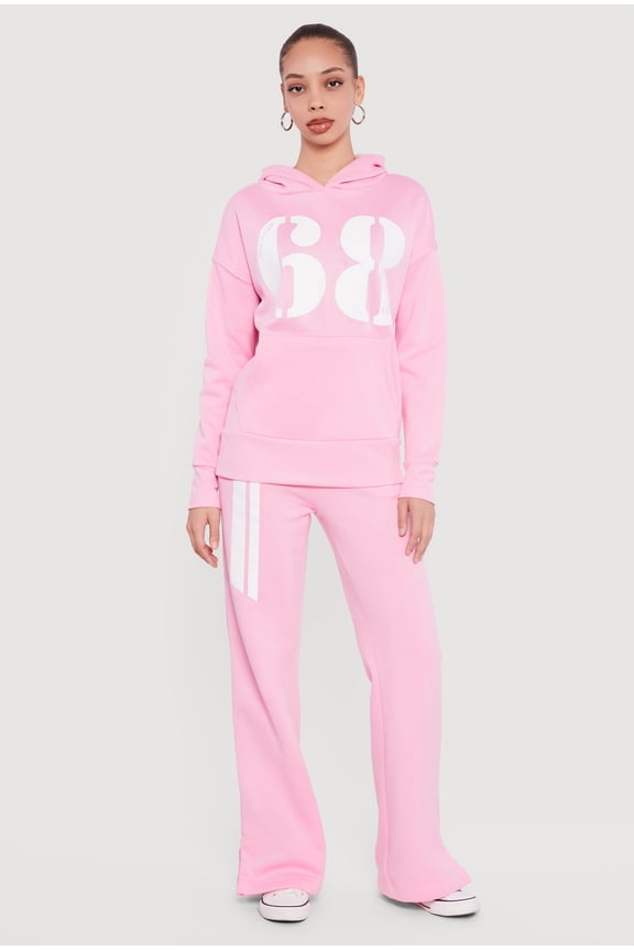 Women's High Waisted 68 Graphic Fleece Sweatpants
