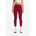 thumbnail image 1 of Women's High-Waisted 7/8 Yoga Leggings, Soft Stretch Workout Pants, Wine Red, S, 1 of 6