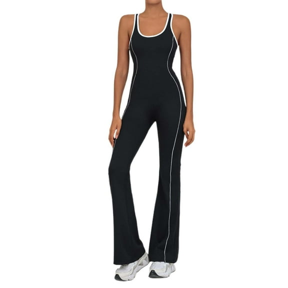 Women's High Waisted Activewear Jumpsuit - Stretchy Gym/Running/Yoga Romper for Athletic & Casual Wear