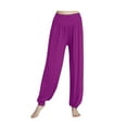 thumbnail image 1 of Women's High Waisted Baggy Comfy Pants Casual Ankle Length Trouser Beach Pants for Women flowy pants Elastic Waist Jogger Pants Yoga and Dance Pants The Waist Wide Leg Lightweight pants, 1 of 3