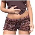 thumbnail image 1 of Women's High Waisted Baggy Shorts Leopard Frill Lace Trim Sexy Print Boy Smocked Ruched Micro Bottoms Summer Casual Beach Shorts S-L, 1 of 9