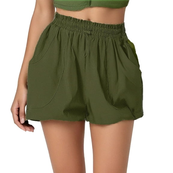Women's High Waisted Baggy Shorts Mini Skirts Skorts Elastic Skorts Puff A Line Ruffle Pleated Trendy Casual Shorts S-2XL