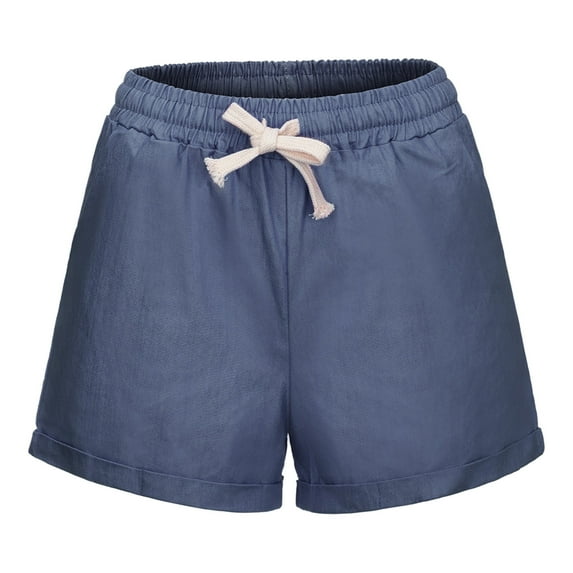 Women's High Waisted Baggy Shorts Plus Size Bandage Solid Running Sports Wide Leg Pants Casual Summer Jean Shorts with Pockets M-6XL