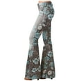thumbnail image 1 of Women's High Waisted Bell Bottom Bootcut Jeans Flare Wide Leg Stretch Trendy Jeans Lace-Up Flared Pants Stretch Cow Jeans Pants Blue S, 1 of 6