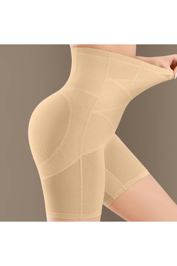 Women's High Waisted Belly Control Postpartum Waist Lift Breathable Leggings Body Shaping Pants, M, Beige