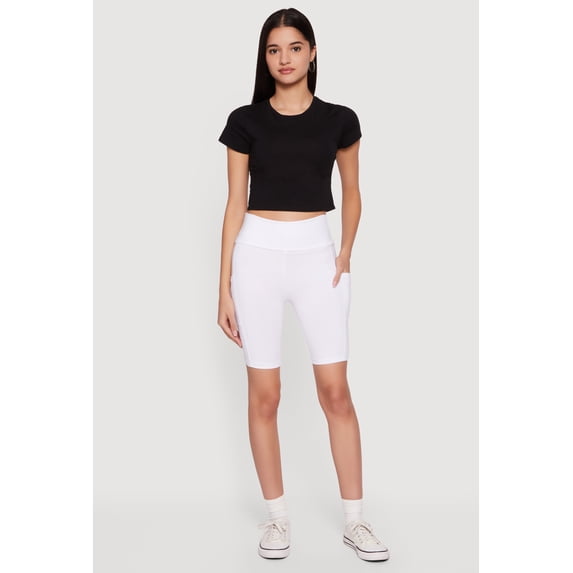 Women's High Waisted Bike Shorts with Cell Phone Pockets