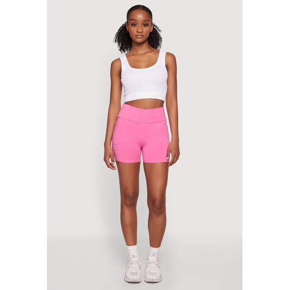 Women's High Waisted Bike Shorts with Side Pockets