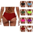 thumbnail image 1 of Women's High Waisted Bikini Bottom, Side Tie Cheeky Swim Pants with Ruching, Comfortable Beach Summer Bathing Suit for Swimming, 1 of 4