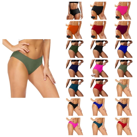Women's High Waisted Bikini Bottom for Women Green Tummy Control Bathing Suit Swim Bottom