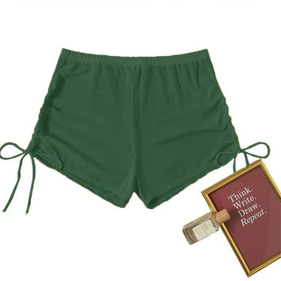 Women's High Waisted Bikini Bottoms Full Coverage Swim Bottom Tummy Control Side Tie Drawstring Swimsuit Bathing Suit Bottoms Bikini Bottoms For Women High Waist Breathable Chiffon Swim Shorts Full C