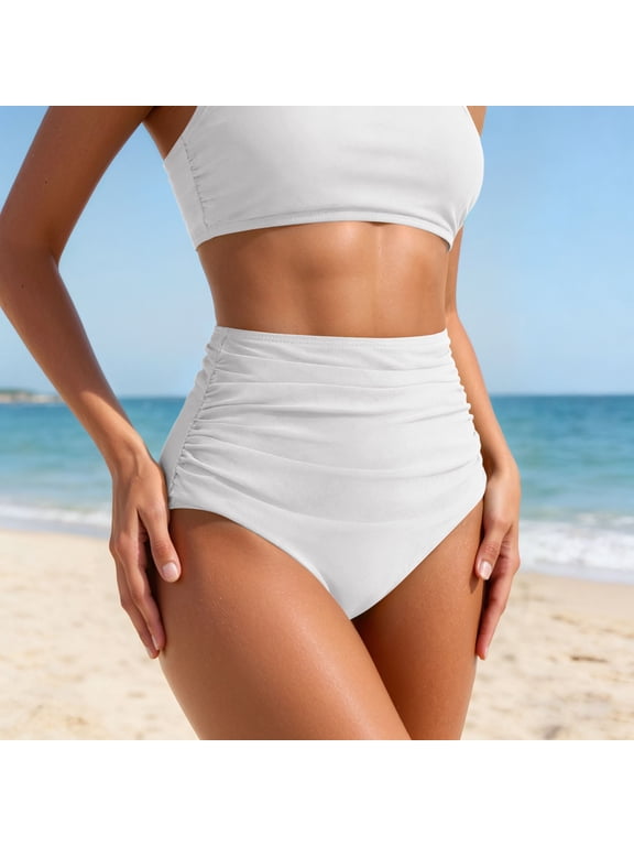 Women's High Waisted Bikini Bottoms Swimwear Bikini Bottoms For Triangle Beach Pool Swim Pants Bathing Suit Bottoms XXL