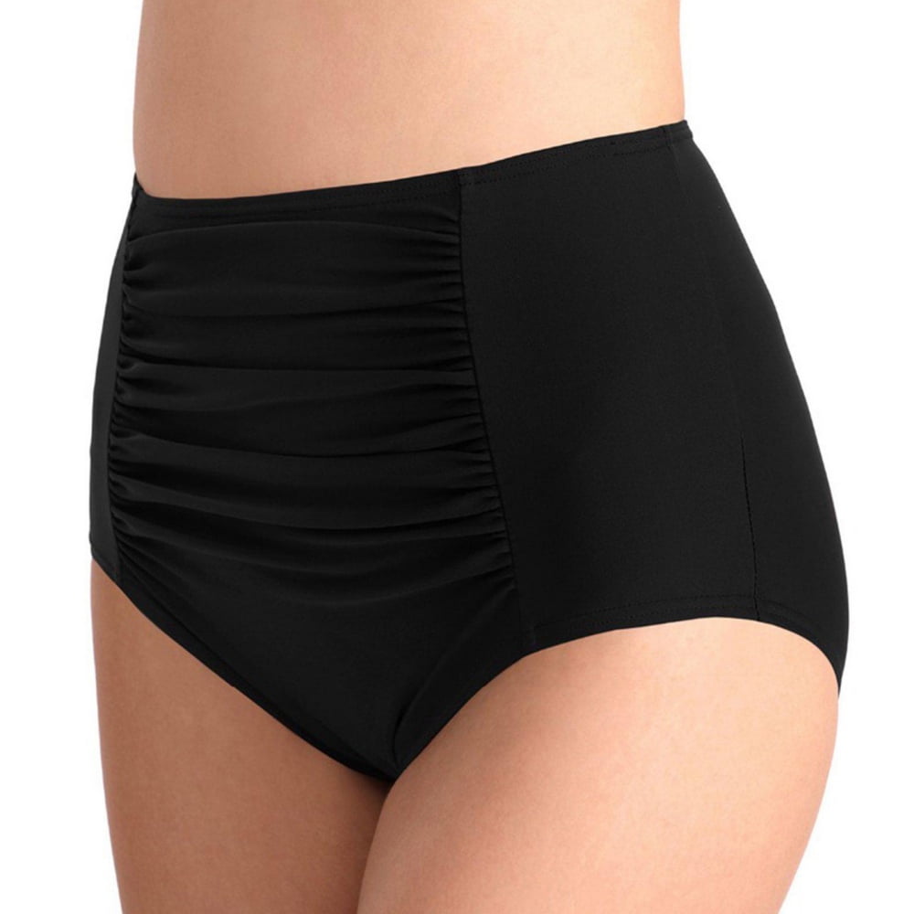 JFAN Women High Waist Bikini Bottoms Tummy Control Ruched Hipster Swim Bottoms  Full Coverage Swimwear Briefs Shorts(Black,S) : : Clothing, Shoes  & Accessories