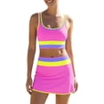 thumbnail image 1 of High Waisted Bikini Sets for Women Summer Beach Tummy Control Swimsuits 3 Piece Neon Swimwear with Skirt, 1 of 6