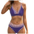 thumbnail image 1 of Women's High Waisted Bikini Sets for Women Tummy Control Swimsuits Neon Two Piece V Neck Drawstring Bathing Suits Gibobby(XXXXXL,Purple), 1 of 9