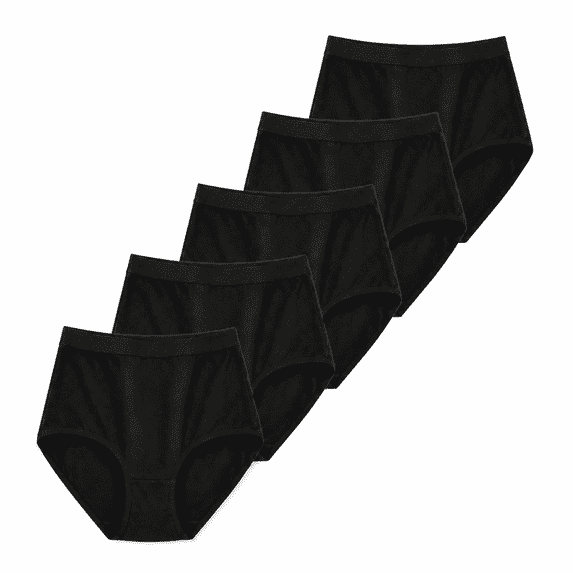 Women’s 5‑Pack High Waisted Briefs, Full Coverage Stretch Breathable Everyday Comfort