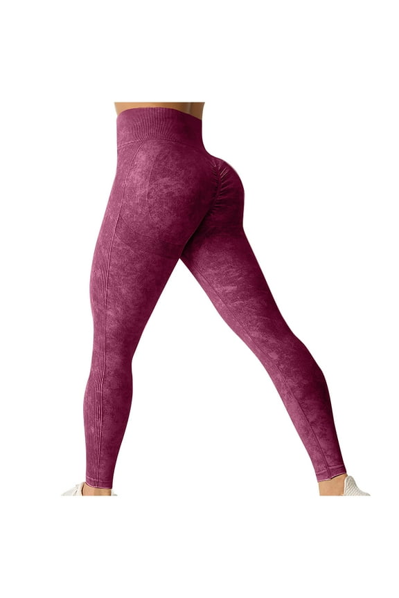 Women's High Waisted Butt Lifting Leggings Ruched Butt Seamless Booty Enhance Yoga Pants Tummy Control Sports Tights