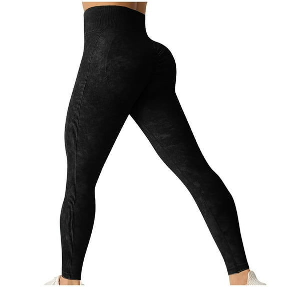 Women's High Waisted Butt Lifting Leggings Ruched Butt Seamless Booty Enhance Yoga Pants Tummy Control Sports Tights