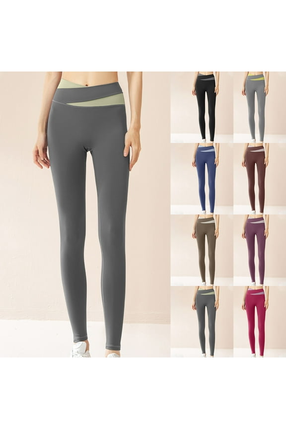 Women's High Waisted Butt Lifting Yoga Pants Trousers Leggings Nude Spliced Stretchy Tummy Control Seamless Soft Breathable Running Gym Workout Pilates Athletic Casual Lounge Wear