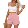 thumbnail image 1 of Women's High Waisted Button Cotton Linen Loose Casual Summer Lounge Shorts 2XL, 1 of 5