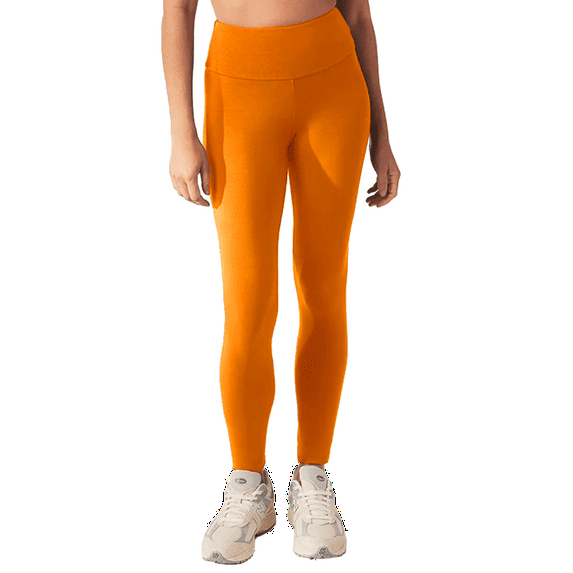 Women's High Waisted Candy Color Leggings - Buttery Smooth & Soft Yoga, Orange, Small/Medium