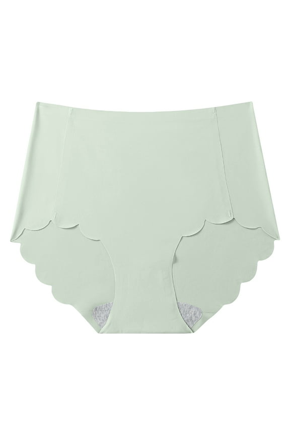 Women's High-Waisted Cotton Underwear - Comfortable V-Cut Briefs with Decorative Lace Waistband | Hontri | Women Crotch One Cotton Women's Lace Underwear (Green | L)