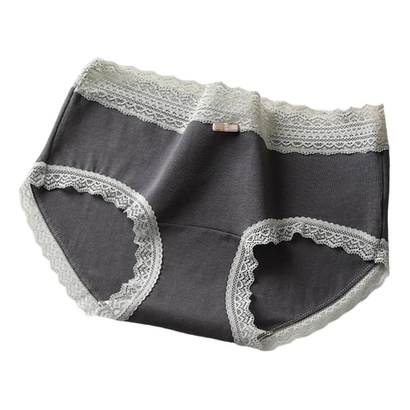 Women's High Waisted Cotton Underwear Lace Trim Tummy Control Briefs Full Coverage Cheeky Bikini Panties Breathable Comfort Stretch Fit