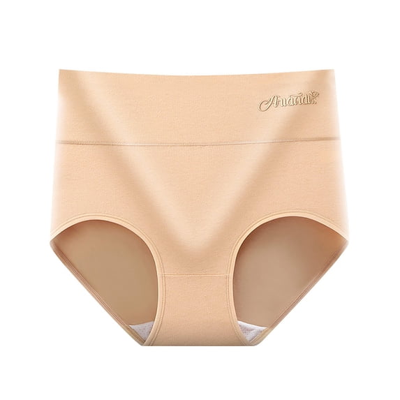Women's High Waisted Cotton Underwear, Soft Breathable Seamless Stretch Full Coverage Ladies Briefs Panties Lingerie