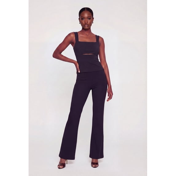 Women's High Waisted Crepe Knit Casual Pants