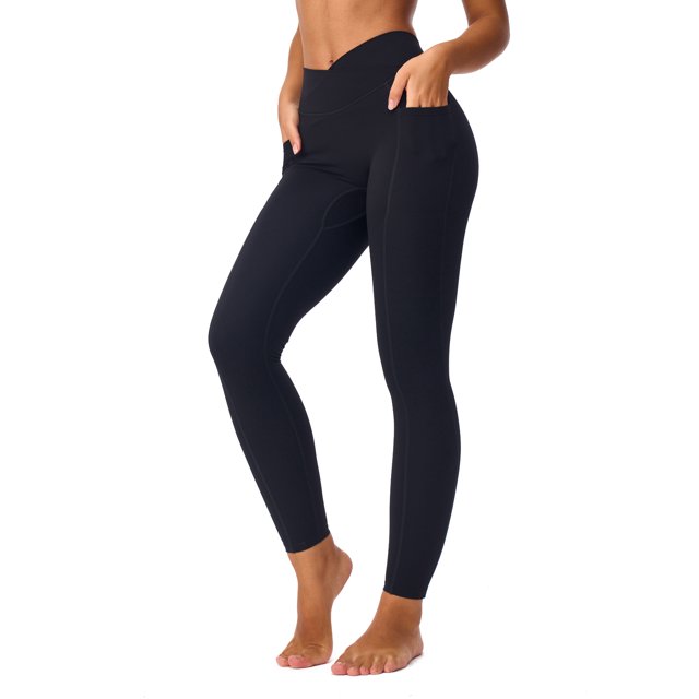 Women's High Waisted Cross Waist Leggings Light Compression Workout