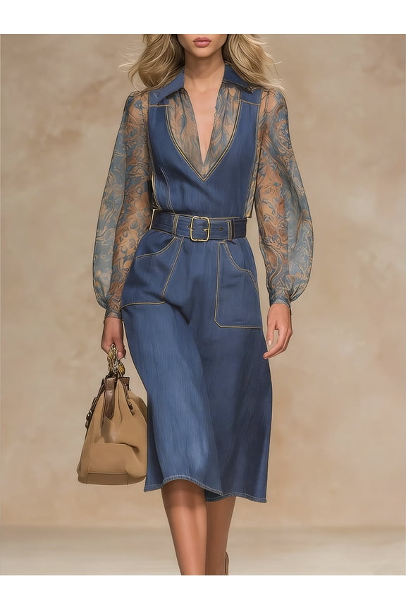 Women's High Waisted Denim Suspender Jumpsuit Adjustable Buckle Straps Loose Wide Leg Overalls with Hip Patch Pockets