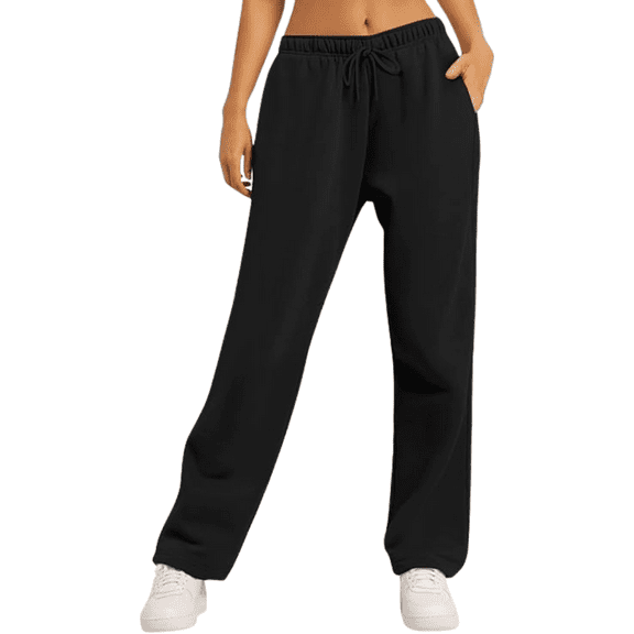Women's High Waisted Drawstring Loose Flowy Lounge Workout Pants Wide Leg Fall Casual Sweatpants with Pockets Rose Medium