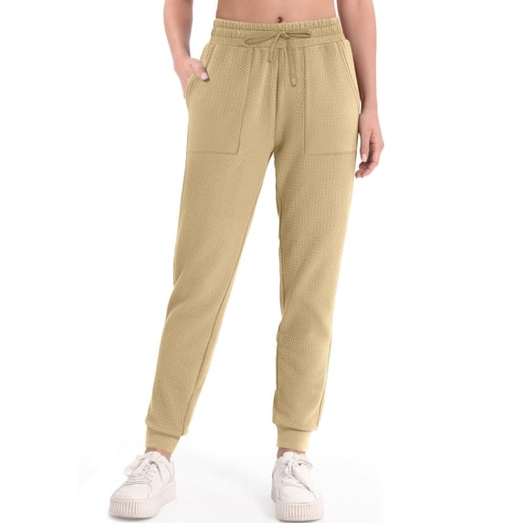 Women's High-Waisted Drawstring Pocket Pants Solid Color for Summer Fall Comfort