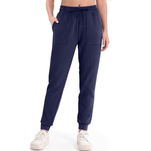 Women's High-Waisted Drawstring Pocket Pants Solid Color for Summer Fall Comfort