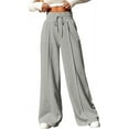 thumbnail image 1 of Women's High Waisted Drawstring Waist Wide Leg Sweatpants with Pockets Casual Loose Yoga Pants, 1 of 6