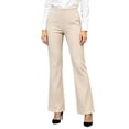 thumbnail image 1 of Women's High Waisted Dress Pants Bootcut Flare Leg Double Button Business Casual Work office Trousers with Pockets Stretchy Elegant Beige, 1 of 6