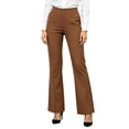 thumbnail image 1 of Women's High Waisted Dress Pants Bootcut Flare Leg Double Button Business Casual Work office Trousers with Pockets Stretchy Elegant Brown, 1 of 6